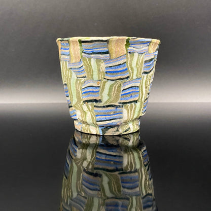 内田泰秀 晚年成熟期的杰作，失传的幻之技法“表里贯通锦练上手”陶瓷威士忌杯 #156