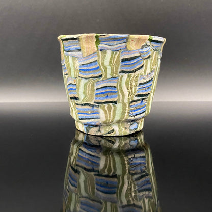 内田泰秀 晚年成熟期的杰作，失传的幻之技法“表里贯通锦练上手”陶瓷威士忌杯 #156