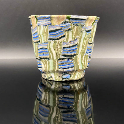 内田泰秀 晚年成熟期的杰作，失传的幻之技法“表里贯通锦练上手”陶瓷威士忌杯 #156