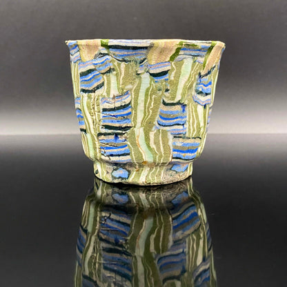 内田泰秀 晚年成熟期的杰作，失传的幻之技法“表里贯通锦练上手”陶瓷威士忌杯 #156