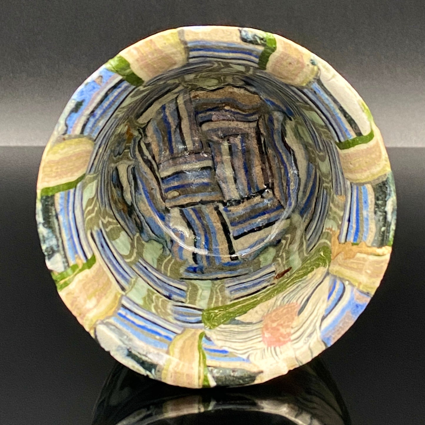 内田泰秀 晚年成熟期的杰作，失传的幻之技法“表里贯通锦练上手”陶瓷威士忌杯 #156