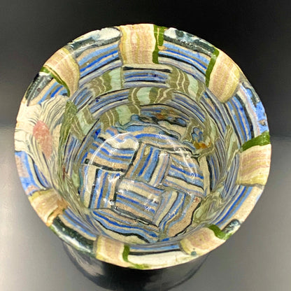 内田泰秀 晚年成熟期的杰作，失传的幻之技法“表里贯通锦练上手”陶瓷威士忌杯 #156