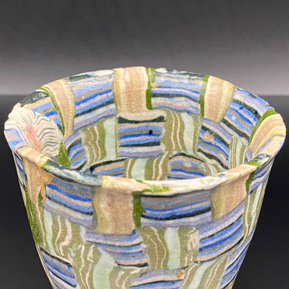 内田泰秀 晚年成熟期的杰作，失传的幻之技法“表里贯通锦练上手”陶瓷威士忌杯 #156