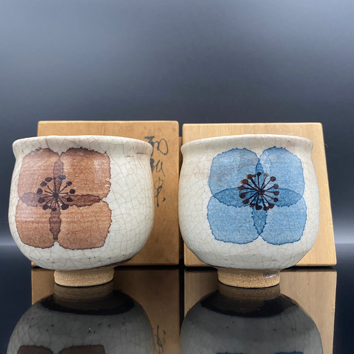 Katsumi Eguchi: Masterpiece of His Prime - Washi-Dye Floral Motif, Supreme Whiskey Rock Glass Set of Two #157