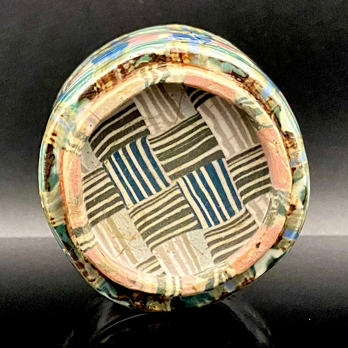 内田泰秀 晩年成熟期の傑作、失われた幻の技法「表裏貫通錦練上手」陶製ロックグラス２点セット #158