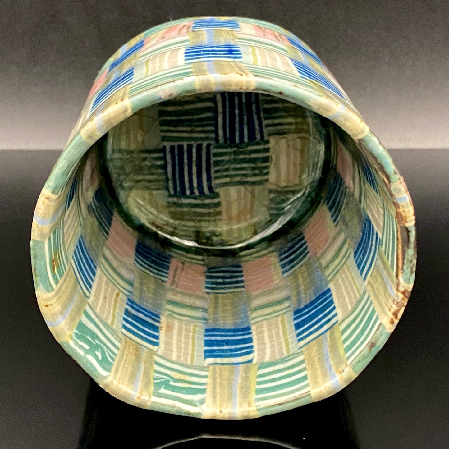 内田泰秀 晩年成熟期の傑作、失われた幻の技法「表裏貫通錦練上手」陶製ロックグラス２点セット #158