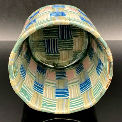 内田泰秀 晩年成熟期の傑作、失われた幻の技法「表裏貫通錦練上手」陶製ロックグラス２点セット #158