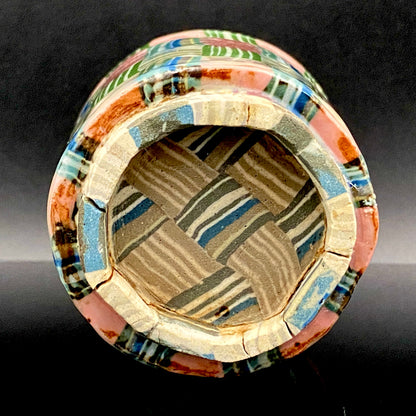 内田泰秀 晩年成熟期の傑作、失われた幻の技法「表裏貫通錦練上手」陶製ロックグラス２点セット #158