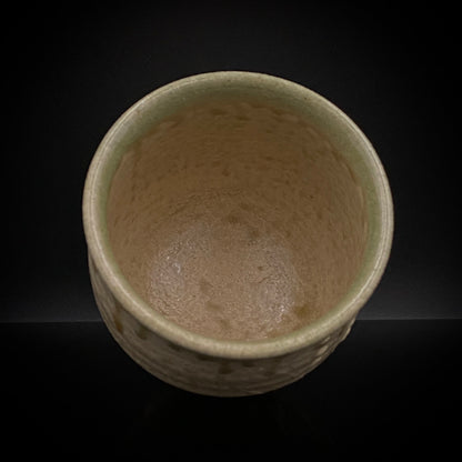 人間国宝 濱田 庄司 直弟子 明石 庄作 作 筒描塩釉湯呑 和のロックグラス 古酒用酒器 #460
