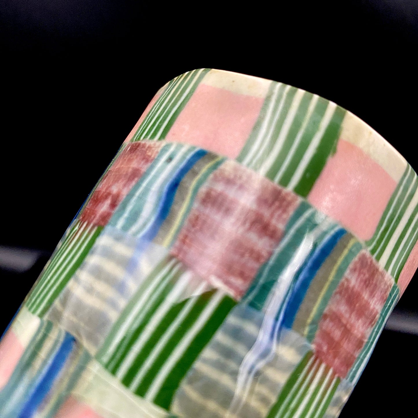 内田泰秀 晩年成熟期の傑作、失われた幻の技法「表裏貫通錦練上手」陶製ロックグラス２点セット #158