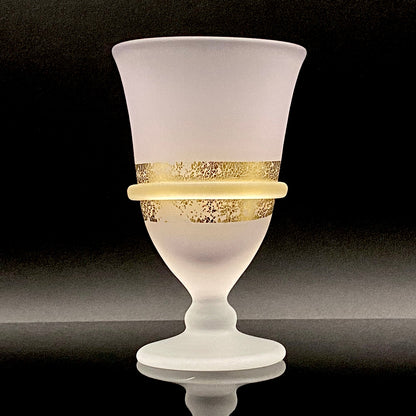 石井 康治 作 手吹き工芸硝子 金彩細工 結び文 酒杯 1点 #159