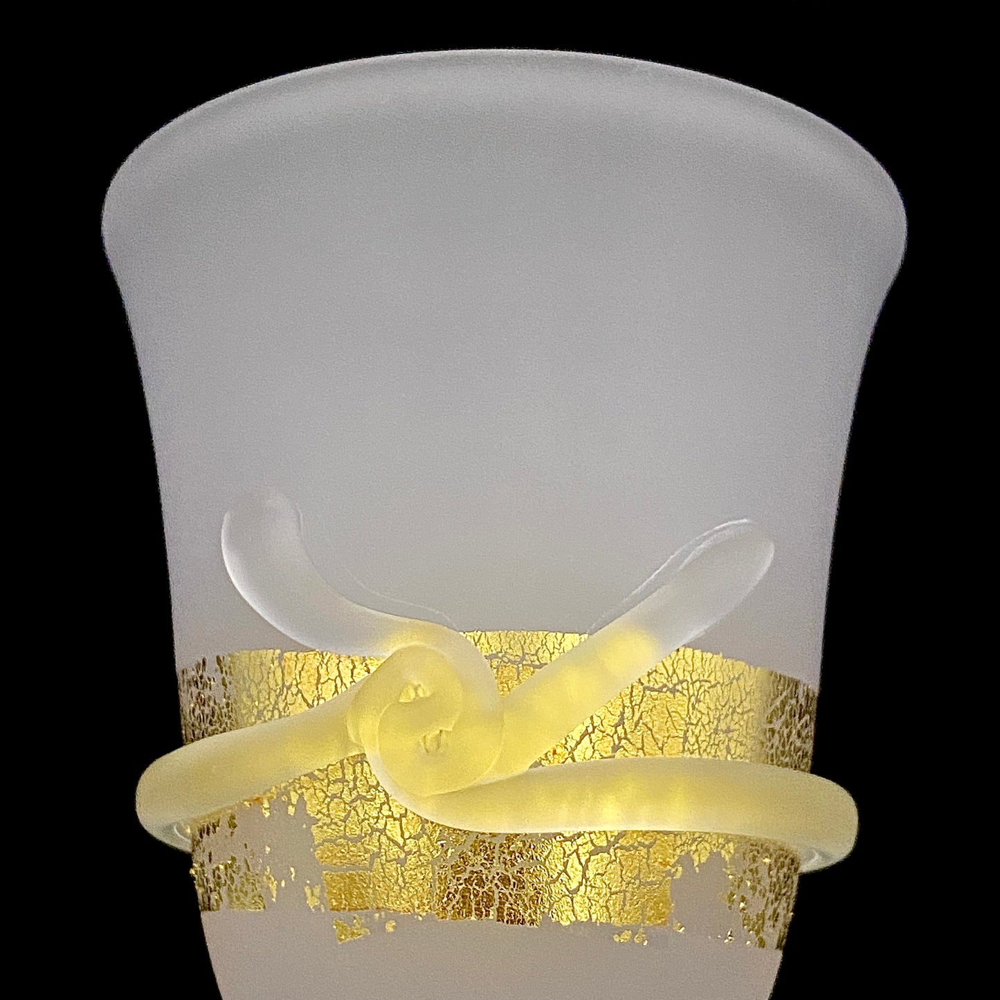 石井 康治 作 手吹き工芸硝子 金彩細工 結び文 酒杯 1点 #159