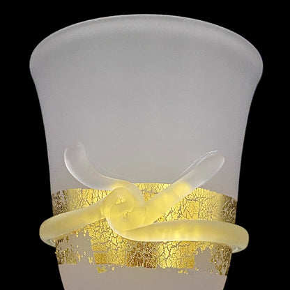 石井 康治 作 手吹き工芸硝子 金彩細工 結び文 酒杯 1点 #159