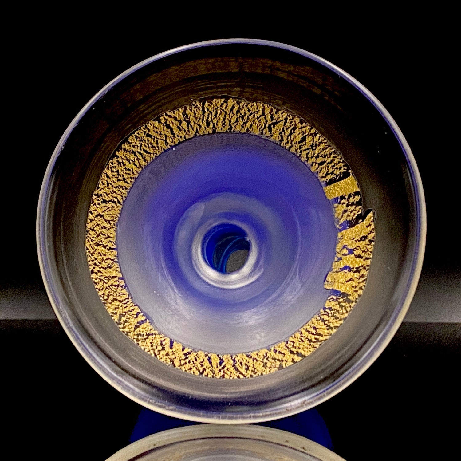 藤田 潤 作 手吹硝子 大振りぐい呑  人気作家の稀少な酒器作品