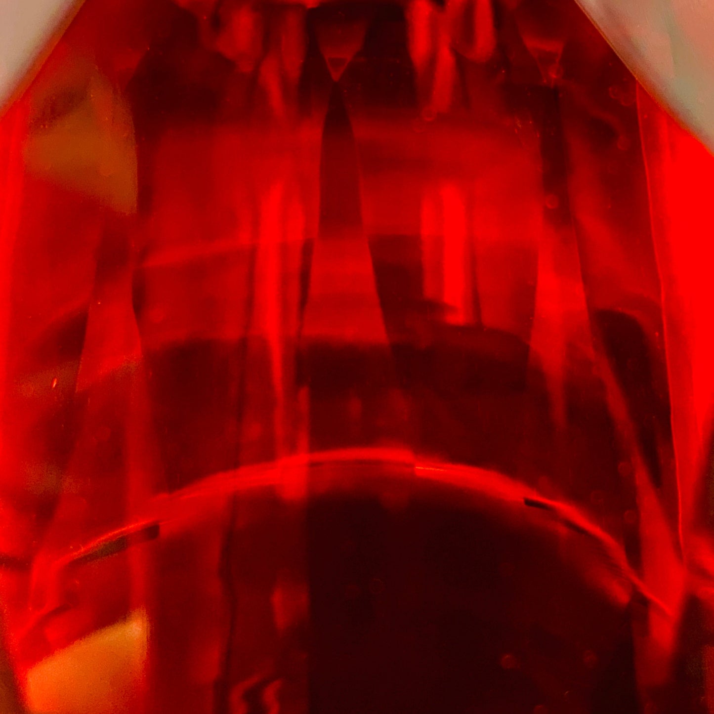 Hand-blown Art Glass by Hisatoshi Iwata, Kin-aka Kiriko (Gold Ruby Glass) Rocks Glass, 1 Piece, #160