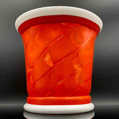 Vibrant Scarlet Pulse: Hand-Blown Glass Masterpiece, Aka-Yahazu "Scarlet Flame" Ice Bowl #164