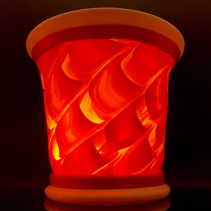 Vibrant Scarlet Pulse: Hand-Blown Glass Masterpiece, Aka-Yahazu "Scarlet Flame" Ice Bowl #164