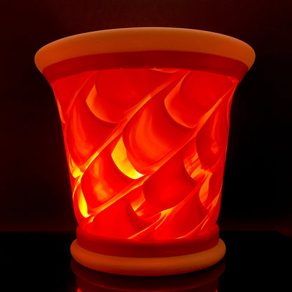 Vibrant Scarlet Pulse: Hand-Blown Glass Masterpiece, Aka-Yahazu "Scarlet Flame" Ice Bowl #164