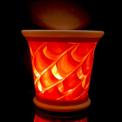 Vibrant Scarlet Pulse: Hand-Blown Glass Masterpiece, Aka-Yahazu "Scarlet Flame" Ice Bowl #164