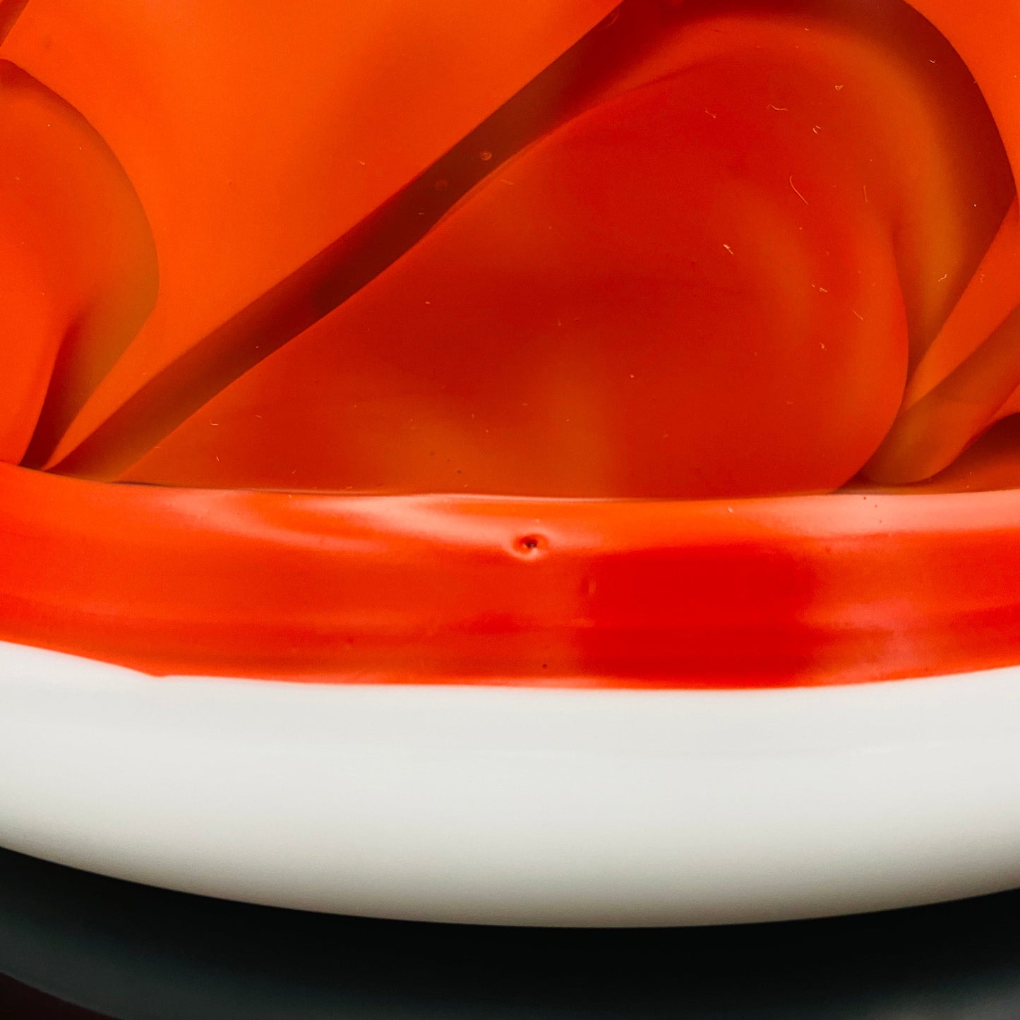 Vibrant Scarlet Pulse: Hand-Blown Glass Masterpiece, Aka-Yahazu "Scarlet Flame" Ice Bowl #164