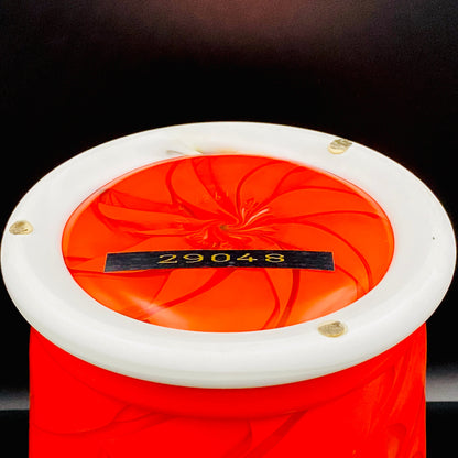 Vibrant Scarlet Pulse: Hand-Blown Glass Masterpiece, Aka-Yahazu "Scarlet Flame" Ice Bowl #164