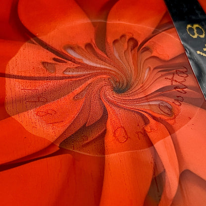 Vibrant Scarlet Pulse: Hand-Blown Glass Masterpiece, Aka-Yahazu "Scarlet Flame" Ice Bowl #164