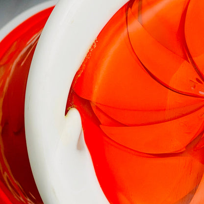 Vibrant Scarlet Pulse: Hand-Blown Glass Masterpiece, Aka-Yahazu "Scarlet Flame" Ice Bowl #164
