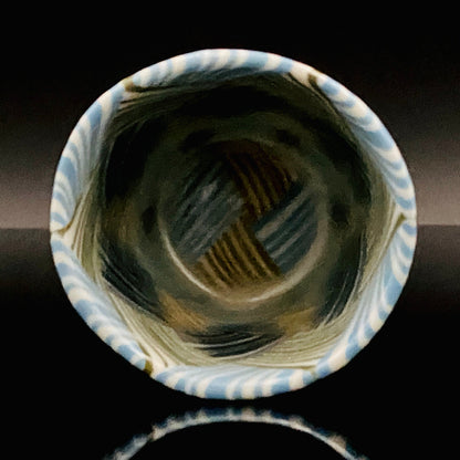 内田 泰秀 晩年成熟期の傑作、失われた幻の技法「表裏貫通錦練上手」陶製ショットグラス #168