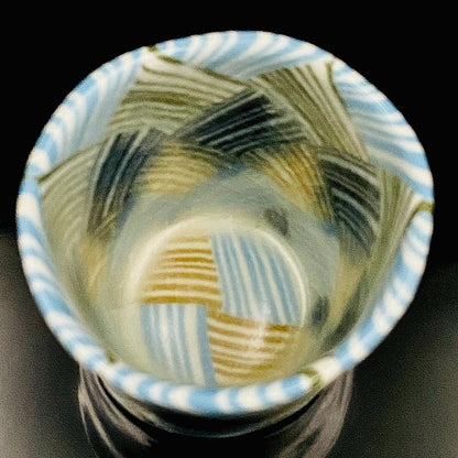 内田 泰秀 晩年成熟期の傑作、失われた幻の技法「表裏貫通錦練上手」陶製ショットグラス #168