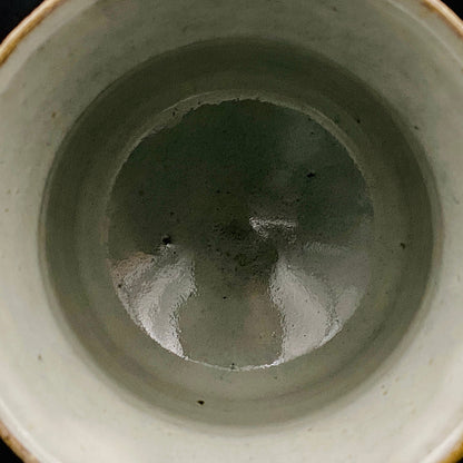 人间国宝 岛冈达三（Shimaoka Tatsuzo） 晚年杰作 绳文象嵌盐釉 夫妇汤吞 威士忌杯 两件套 #170