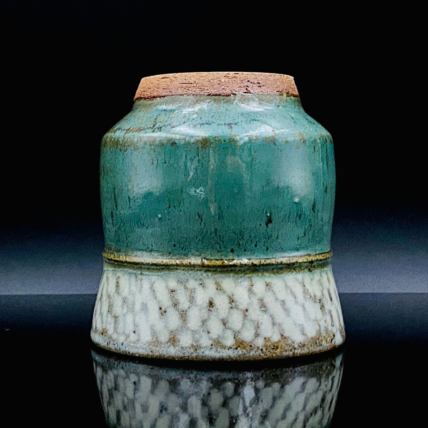 人间国宝 岛冈达三（Shimaoka Tatsuzo） 晚年杰作 绳文象嵌盐釉 夫妇汤吞 威士忌杯 两件套 #170