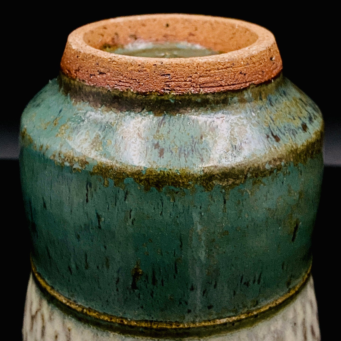 人间国宝 岛冈达三（Shimaoka Tatsuzo） 晚年杰作 绳文象嵌盐釉 夫妇汤吞 威士忌杯 两件套 #170