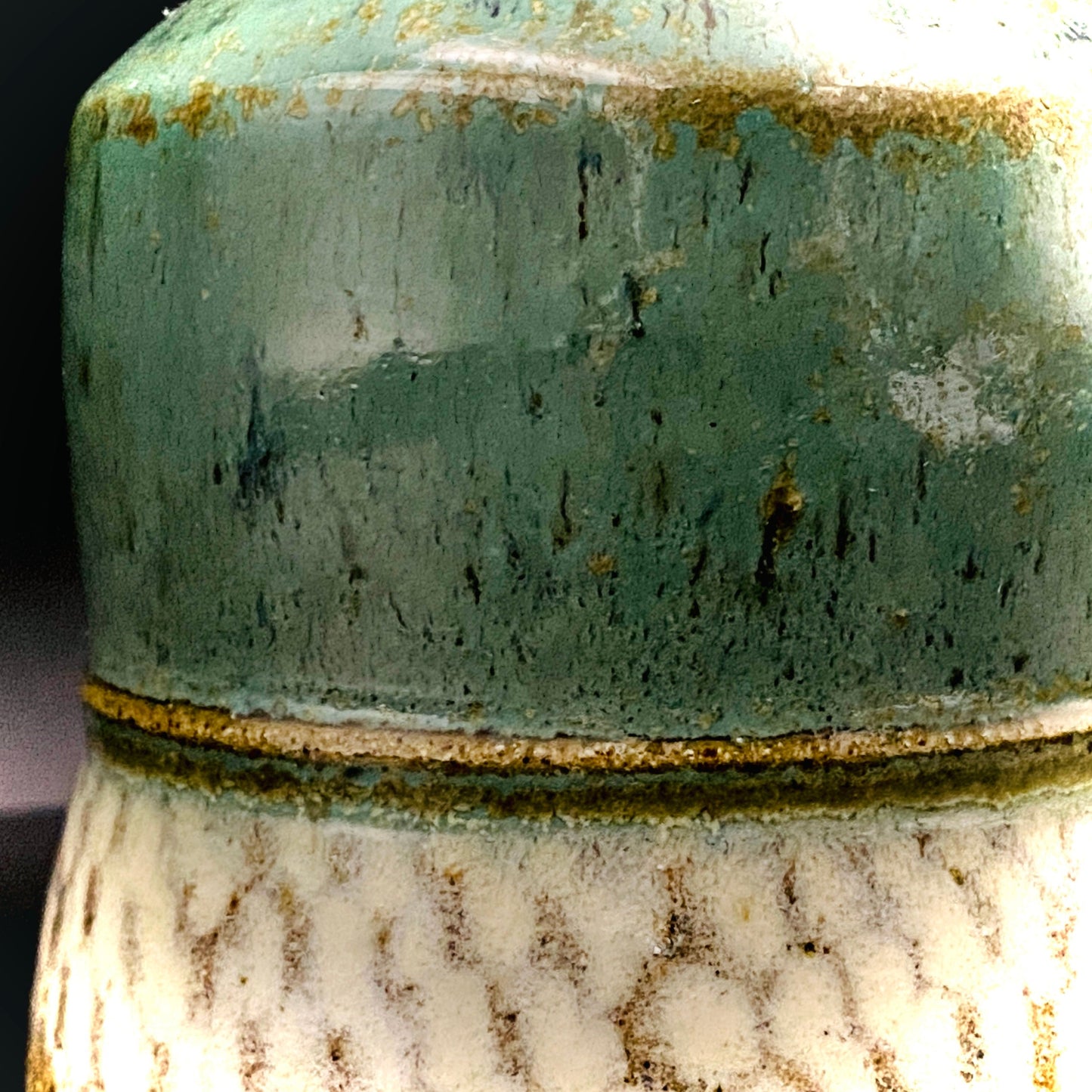 人间国宝 岛冈达三（Shimaoka Tatsuzo） 晚年杰作 绳文象嵌盐釉 夫妇汤吞 威士忌杯 两件套 #170