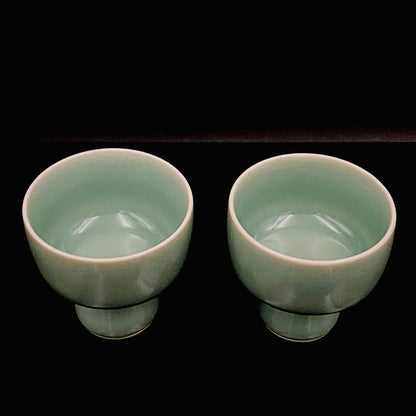 松本为佐视作 青瓷酒盏 二客组：重新定义汝窑、瑞利散射造就极致翡翠绿 #172
