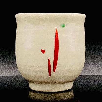 Bizen Akae Sake Cup by Mitsuru Isezaki, Bizen Ware, Okayama Prefecture Important Intangible Cultural Property #169