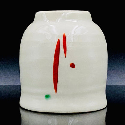 伊勢崎 満 作 備前赤絵ぐいのみ 備前焼 岡山県重要無形文化財