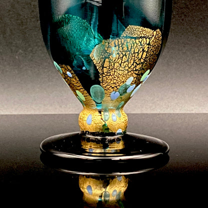 Hand-blown Glass Cup by Koji Ishii: Lapis Lazuli Blue Jellyfish #171