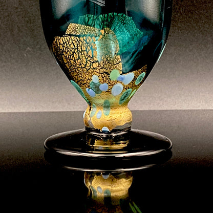 Hand-blown Glass Cup by Koji Ishii: Lapis Lazuli Blue Jellyfish #171