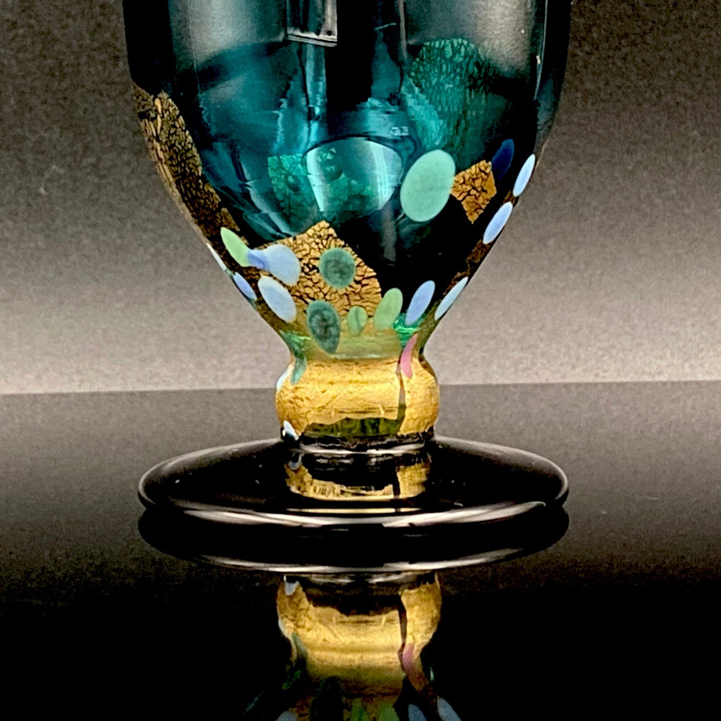 Hand-blown Glass Cup by Koji Ishii: Lapis Lazuli Blue Jellyfish #171
