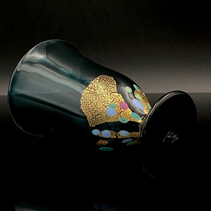 Hand-blown Glass Cup by Koji Ishii: Lapis Lazuli Blue Jellyfish #171