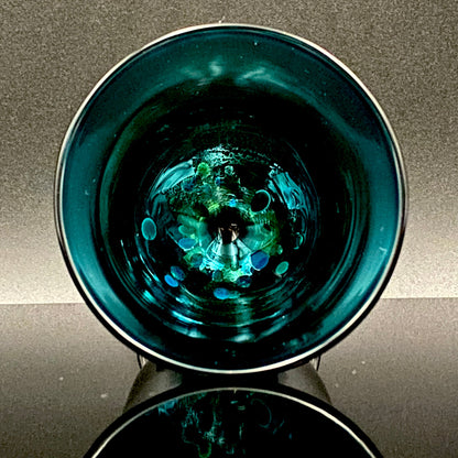 Hand-blown Glass Cup by Koji Ishii: Lapis Lazuli Blue Jellyfish #171