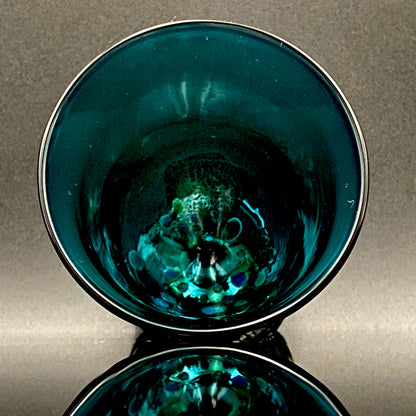 Hand-blown Glass Cup by Koji Ishii: Lapis Lazuli Blue Jellyfish #171