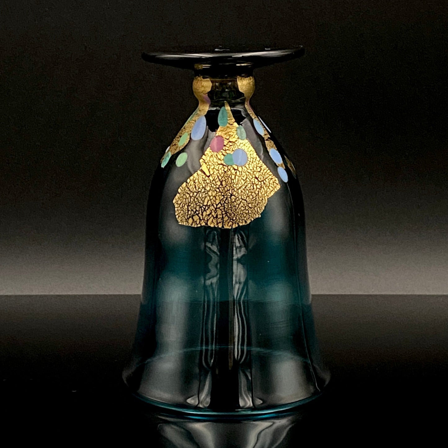 Hand-blown Glass Cup by Koji Ishii: Lapis Lazuli Blue Jellyfish #171