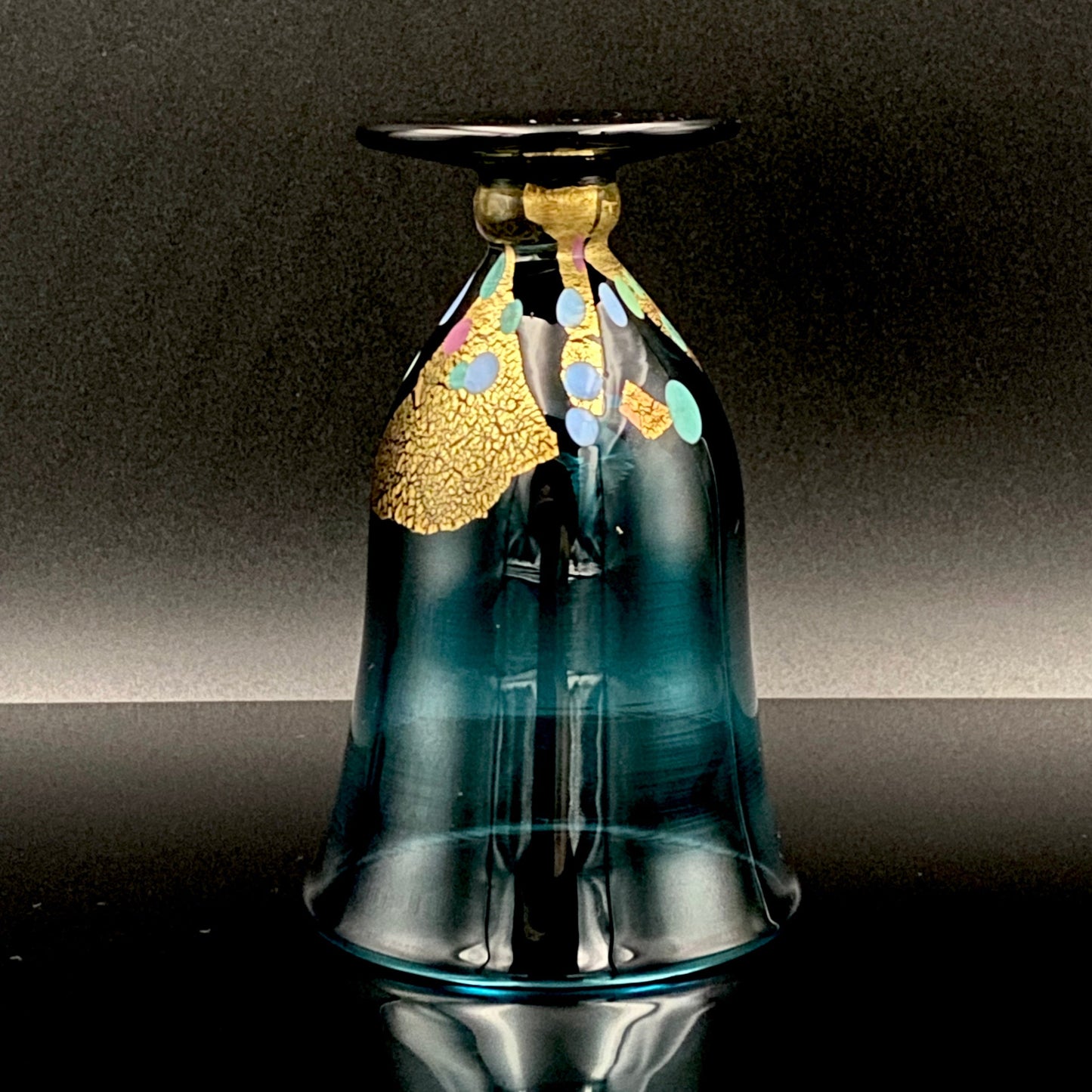 Hand-blown Glass Cup by Koji Ishii: Lapis Lazuli Blue Jellyfish #171