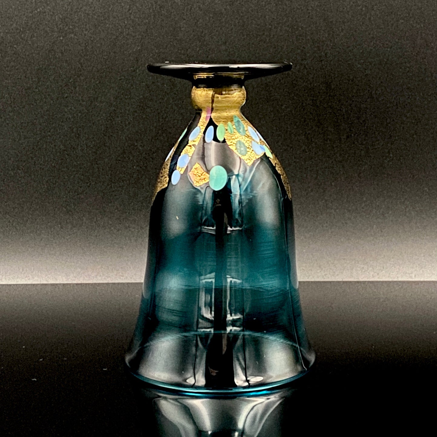 Hand-blown Glass Cup by Koji Ishii: Lapis Lazuli Blue Jellyfish #171