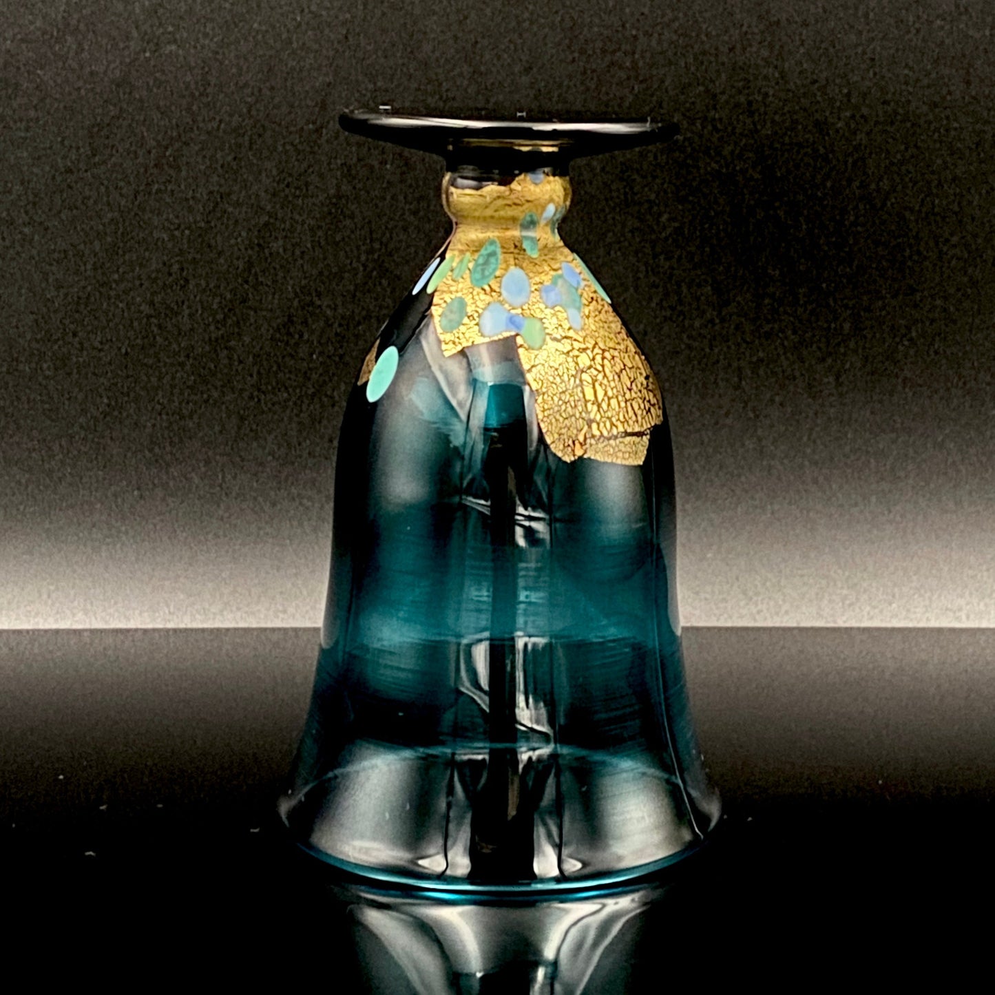 Hand-blown Glass Cup by Koji Ishii: Lapis Lazuli Blue Jellyfish #171