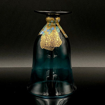 Hand-blown Glass Cup by Koji Ishii: Lapis Lazuli Blue Jellyfish #171