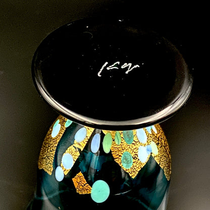 Hand-blown Glass Cup by Koji Ishii: Lapis Lazuli Blue Jellyfish #171