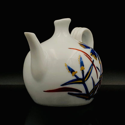 牧勇吉（Maki Yukichi）杰作 青花金彩蜻蛉花纹水注 掌心大小的洋酒用滴水器 #175