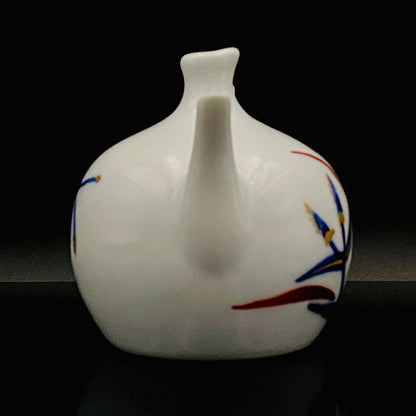 牧勇吉（Maki Yukichi）杰作 青花金彩蜻蛉花纹水注 掌心大小的洋酒用滴水器 #175